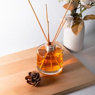 Diffuseur à bâtonnets ronds en verre, flacon vide de 220 ml pour aromathérapie.