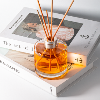 Diffuseur à bâtonnets ronds en verre, flacon vide de 220 ml pour aromathérapie.