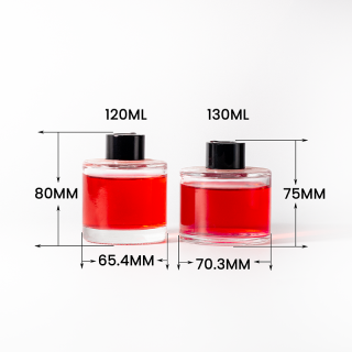 Cawan Lilin Aromaterapi Kaca 120ml Bekas Lilin Wangian Rumah 130ml dengan Penutup Skru Hitam