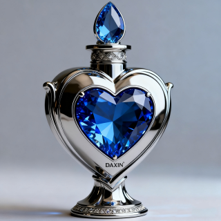 زجاجة عطر فاخرة على شكل قلب، زجاجة عطر زجاجية بغطاء مزخرف