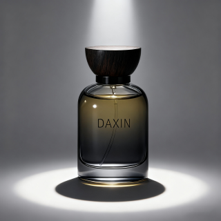 New Product Round 50ml Gradient Black Perfume Bottle 100ml with Box Packaging and Wood Lid