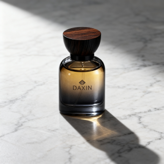 New Product Round 50ml Gradient Black Perfume Bottle 100ml with Box Packaging and Wood Lid