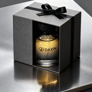 New Product Round 50ml Gradient Black Perfume Bottle 100ml with Box Packaging and Wood Lid