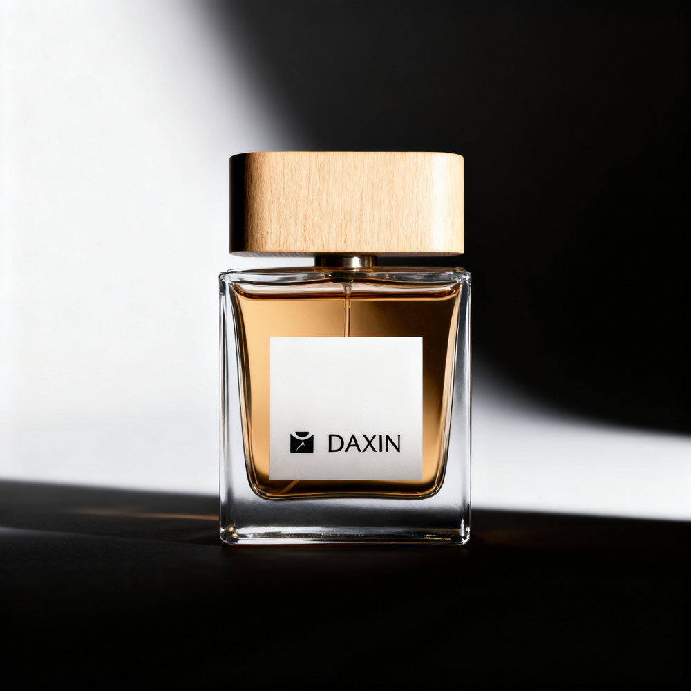 Wood cap perfume bottle