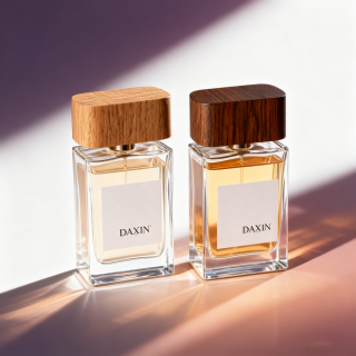 Fine Mist Atomizer Rectangle 50ml Empty Perfume Fragrance Bottle with Wood Caps