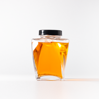 Прозрачная витая стеклянная банка объемом 367 мл (350 мл) для хранения меда, джема, солений, арахисового масла и сахара.