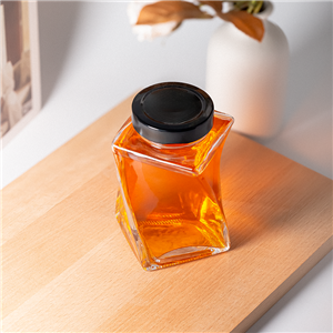 Прозрачная витая стеклянная банка объемом 367 мл (350 мл) для хранения меда, джема, солений, арахисового масла и сахара.