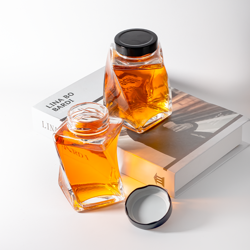 creative twisted glass jar with screw cap