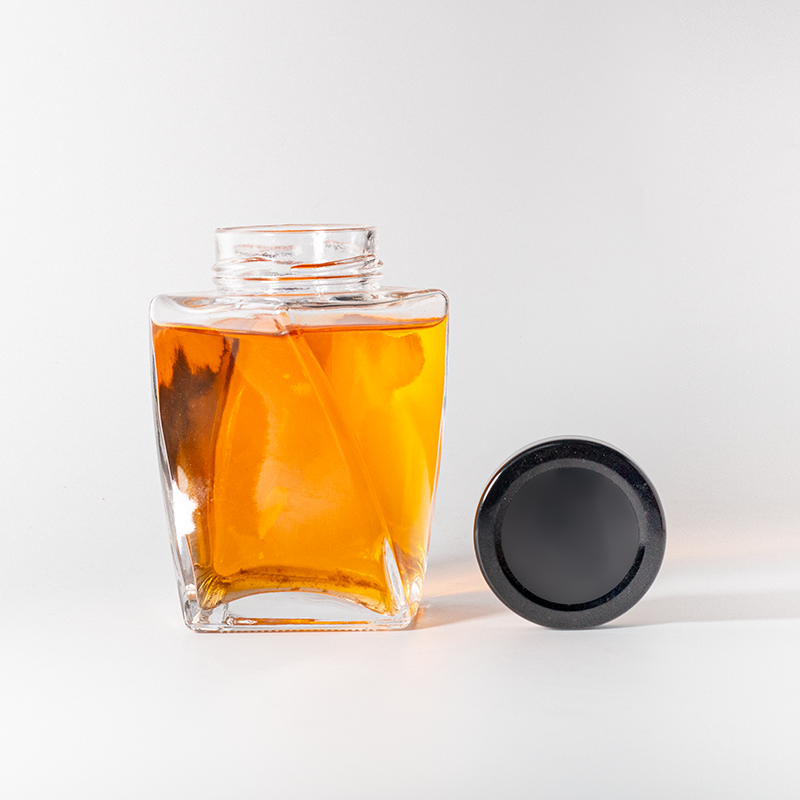 creative twisted glass jar with screw cap