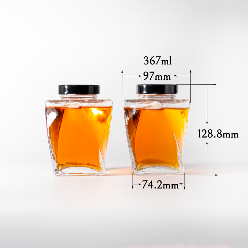 367ml 350ml transparent glass jar