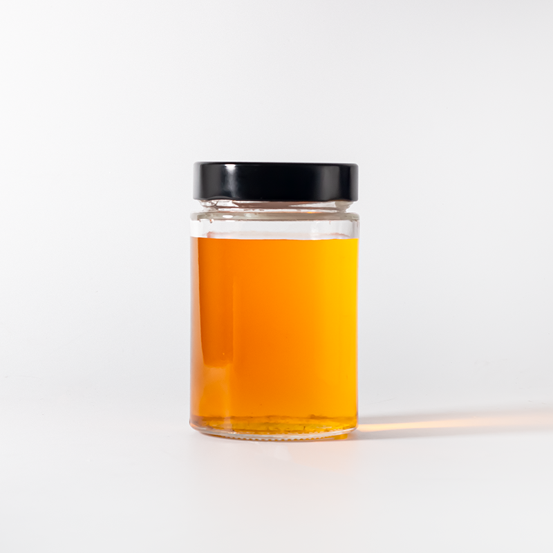 Round glass storage jar