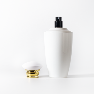 Flacone spray per profumo in cristallo di lusso Dubai da 100 ml, di alta qualità, bianco e nero, con atomizzatore