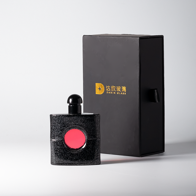 Botol Kaca Parfum Persegi Hitam 30ml 50ml 100ml dengan Pompa Semprot untuk Atomizer Spray