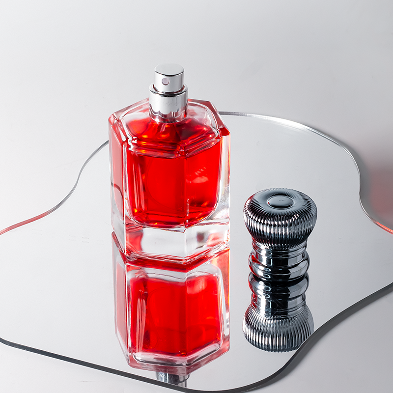 Botol Kaca Semprot Parfum Kosong 50ml 100ml dengan Leher Berkerut 15mm dan Tutup Zamac