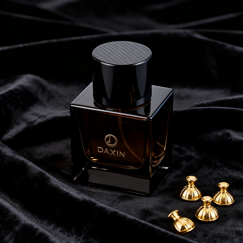 Flacon de parfum carré haut de gamme au style moderne, 100 ml ou 50 ml, avec coffret et bouchon en bois