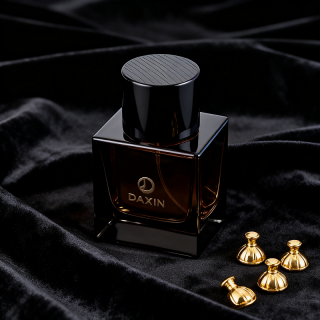 Moderner, hochwertiger, quadratischer Parfümflakon (100 ml/50 ml) mit Boxverpackung und Holzdeckel