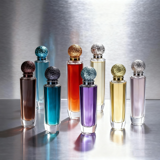 زجاجة عطر فاخرة فارغة طويلة غير منتظمة الشكل، سعة 30 مل، 50 مل، 100 مل، مع علبة تغليف