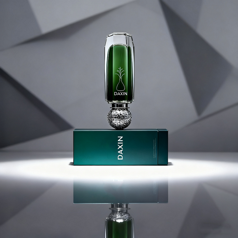 Botella de perfume de cristal con atomizador, vacía, alta e irregular, de lujo, de 30 ml, 50 ml y 100 ml, con caja de presentación.