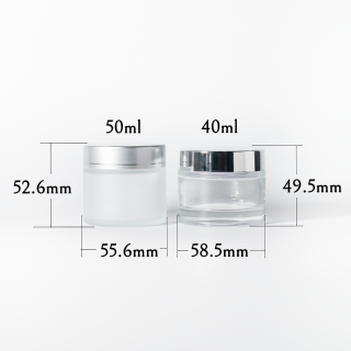 Kemasan Kosmetik Tubuh Mewah dari Kaca 35ml, Stoples Kaca 40ml 50ml, Stoples Krim Kosmetik Kaca Buram Putih