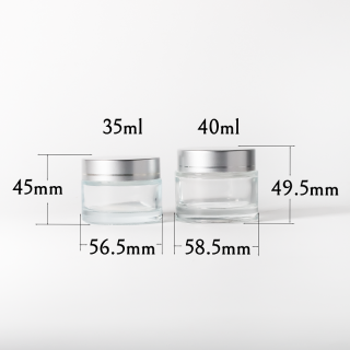 Kemasan Kosmetik Tubuh Mewah dari Kaca 35ml, Stoples Kaca 40ml 50ml, Stoples Krim Kosmetik Kaca Buram Putih