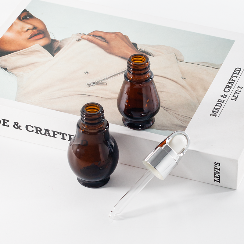 Cosmetic glass dropper bottle