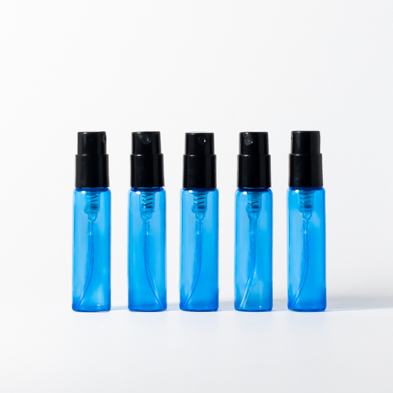 Botol Kabus Pengabut Mini 2ml Penguji Minyak Wangi Kaca Kosong dengan Penutup Plastik Hitam Penghantaran Pantas