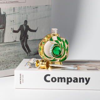 Vintage-Glasflasche mit Blumen- und Edelsteinmotiv, 12 ml, leere Parfümflasche für ätherische Öle