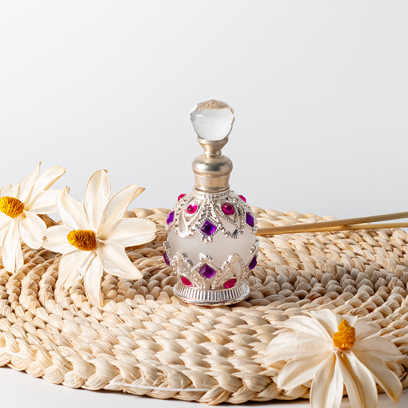 Flacon de parfum en verre de style arabe vintage du Moyen-Orient (Dubaï), 15 ml, idéal pour un cadeau de mariage.