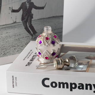 Botol Minyak Wangi Kaca Gaya Arab Timur Tengah Dubai Vintaj 15ml Botol Minyak Pati untuk Hadiah Merumput