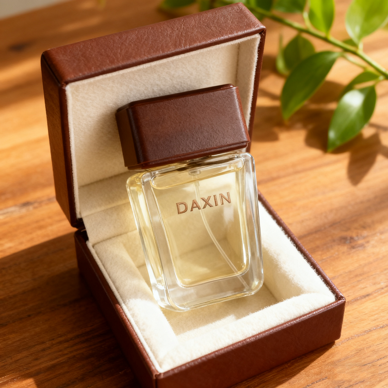 Botol Semprot Parfum Pria Bentuk Persegi Panjang dengan Kotak 50ml 100ml Tutup Kayu