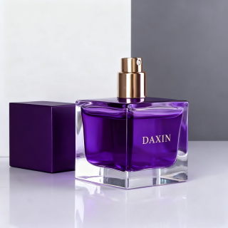 50ml 사각 유리 향수병 (스프레이형, 나무 뚜껑 포함)