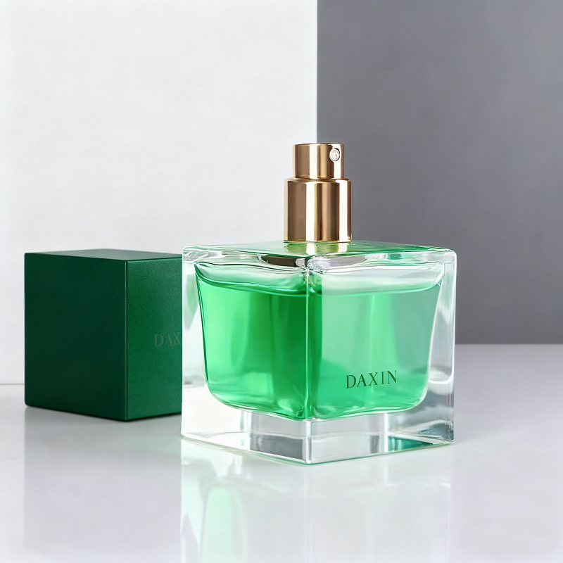 Empty Square Glass Cologne Bottle with Sprayer