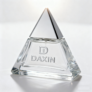 Frasco de perfume de vidrio personalizado con diseño de pirámide de cristal de colores, 30 ml y 50 ml.