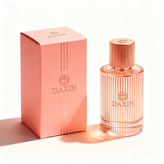 Flacons vaporisateurs en verre de luxe pour femme, 30 ml, 50 ml et 100 ml, avec bouchon en zamac et coffret.