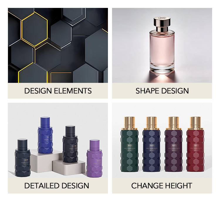 Utilización de la IA para materializar conceptos de diseño de frascos de perfume en vidrio.