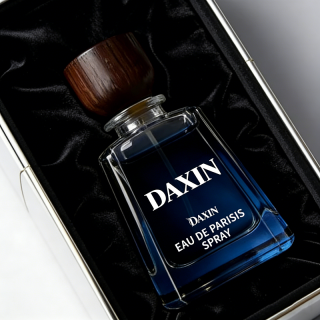 Custom Trapezoid Perfume Bottle 30/50/100ml Perfume Spray Glass Bottles with Wooden Lid Customized Box