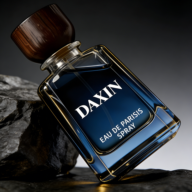 Custom Trapezoid Perfume Bottle 30/50/100ml Perfume Spray Glass Bottles with Wooden Lid Customized Box
