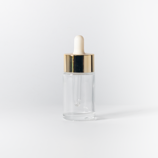 30毫升化妆品护肤精油精华液包装透明玻璃扁平肩部精华滴管瓶