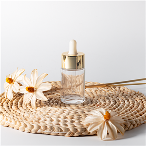 30毫升化妆品护肤精油精华液包装透明玻璃扁平肩部精华滴管瓶