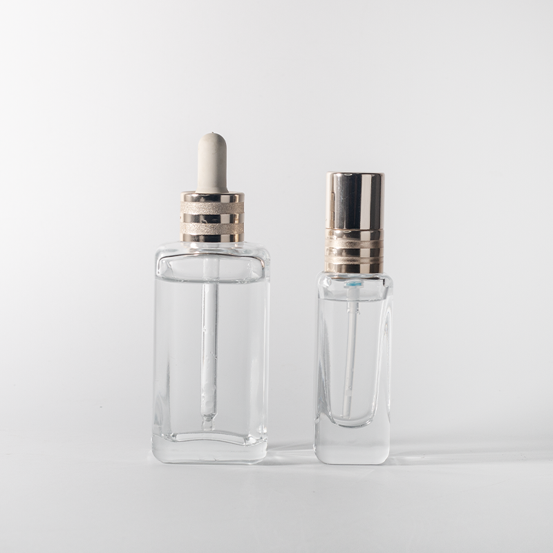 Botol Kaca Transparan 30ml 100ml untuk Penggunaan Kosmetik, Botol Kaca Tebal dengan Pipet untuk Minyak Esensial