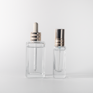 투명한 30ml/100ml 화장품용 두꺼운 바닥 유리병 (스포이드 포함) - 에센셜 오일용