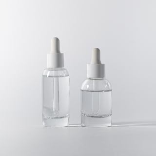 자체 브랜드 원형 유리 향수 페이셜 세럼 오일 스포이드 병 (20ml, 30ml, 50ml) - 스킨케어 크림용