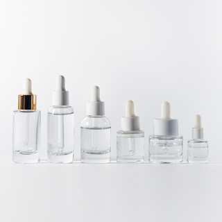자체 브랜드 원형 유리 향수 페이셜 세럼 오일 스포이드 병 (20ml, 30ml, 50ml) - 스킨케어 크림용