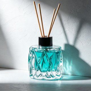 Bottiglia per aromaterapia personalizzata da 50 ml, 80 ml, 100 ml, bottiglia vuota in vetro con diffusore a bastoncini, vendita all'ingrosso con scatola e bastoncini di rattan