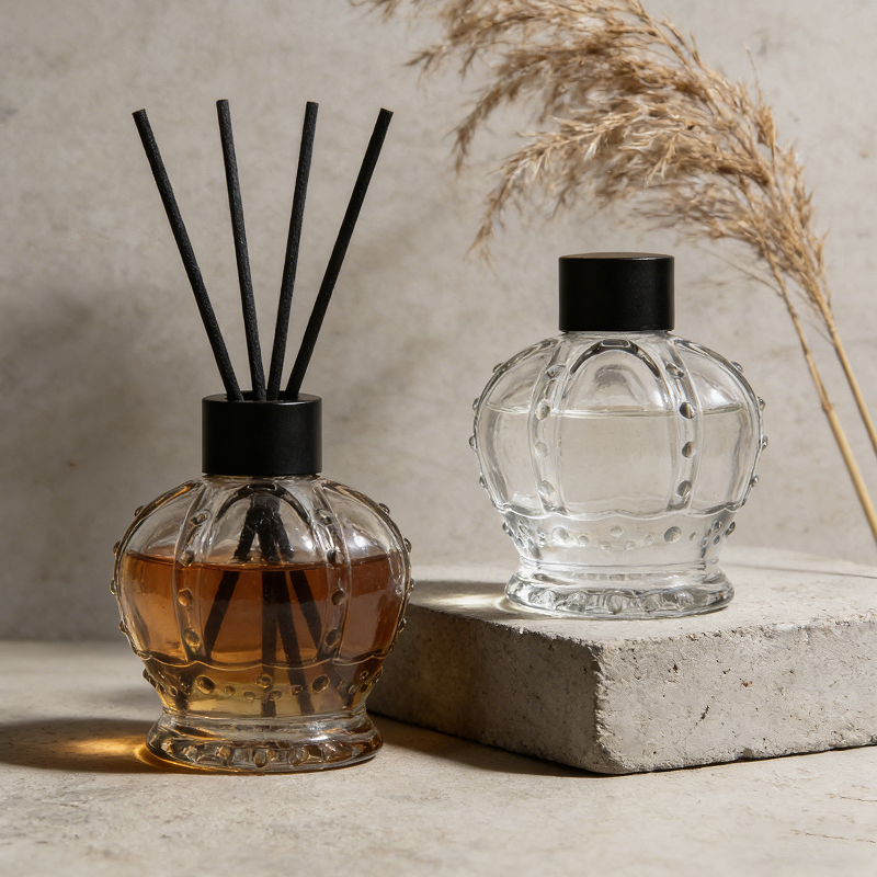 Tersedia Warna Logo Kustom, Botol Kaca Diffuser Reed Mewah 100ml untuk Wadah Aromaterapi Beraroma