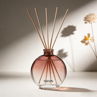 Botol Aromaterapi Bulat Datar Kosong 150ml dengan Semprotan Warna Gradien dari Kaca untuk Aroma dan Wewangian