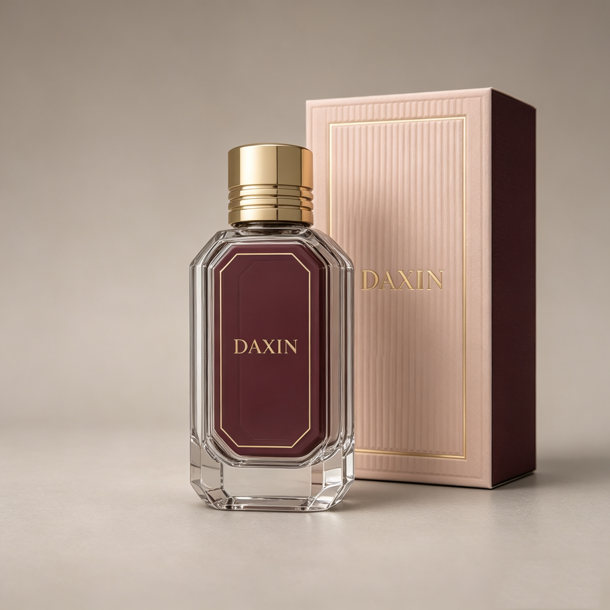 Flacone di profumo ricaricabile da 30 ml, 50 ml e 100 ml, forma rettangolare, con scatola e sacchetto.