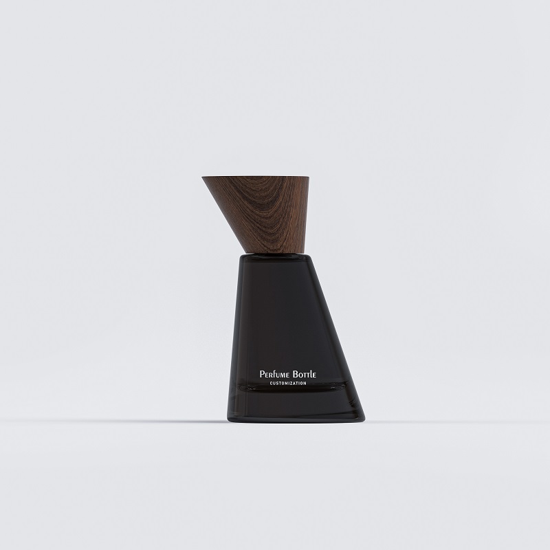 Niche Empty Glass Perfume Bottles 30ml/50ml/100ml Black Cologne Bottle with Box and Wooden Cap