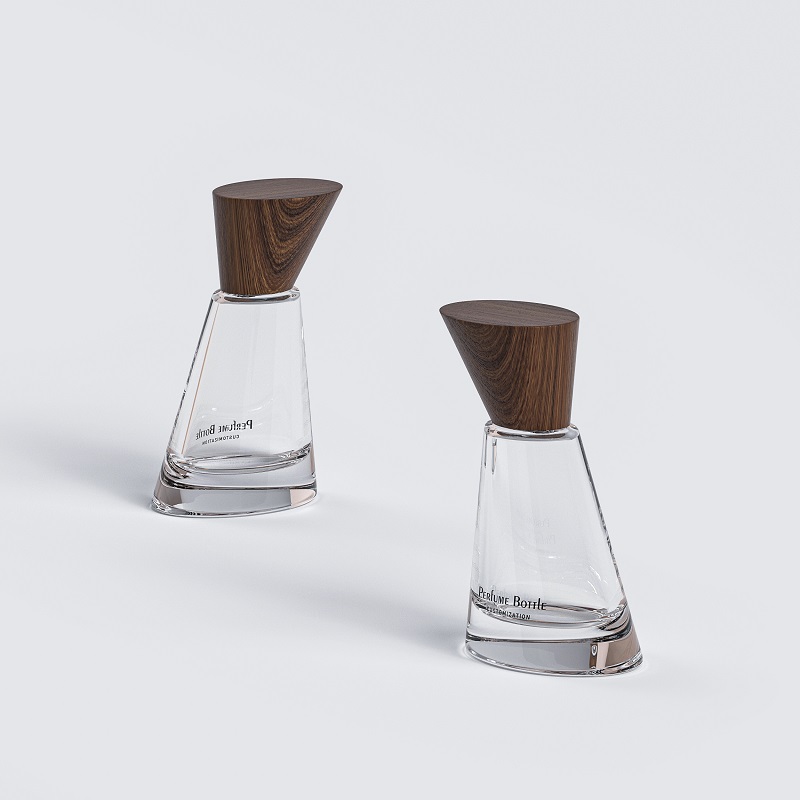 Niche Empty Glass Perfume Bottles 30ml/50ml/100ml Black Cologne Bottle with Box and Wooden Cap