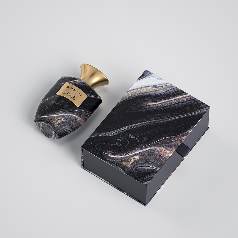 OEM Custom Pattern Design Colorful Empty Perfume Bottle 50ml 100ml Crimp Luxury Glass Perfume Bottle with Box